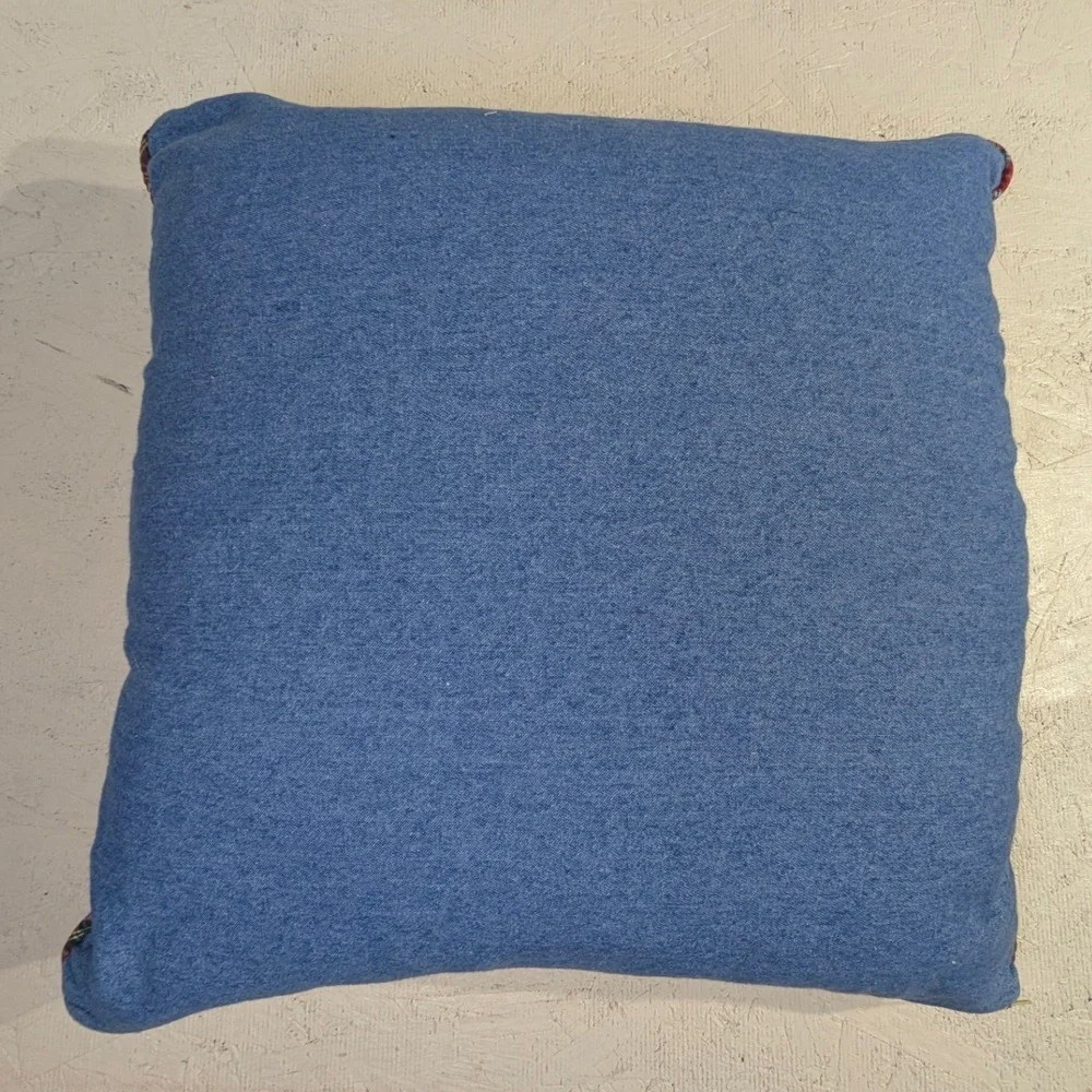 Vintage Polo Ralph Lauren Cotton Pillow – 18x18 Tan Blue Polo Bear Down READ‎